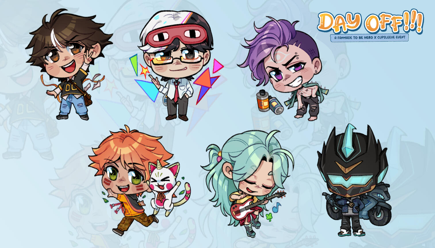 Character Chibis for Button Pin Designs